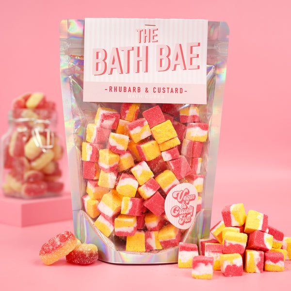 The Bath Bae Rhubarb and Custard Bath Bomb Cubes