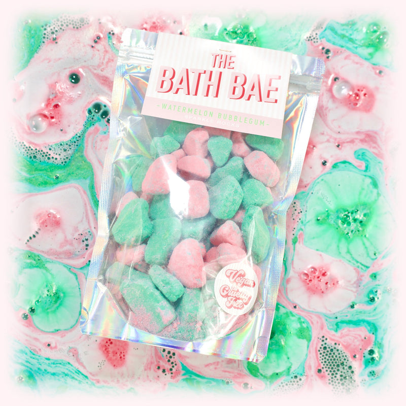 The Bath Bae Watermelon Bubblegum Bath Bomb Sparkle Rocks